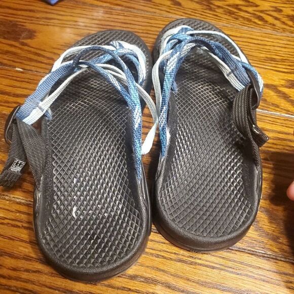 Chaco blue&black slide on sandals sz 6 - Picture 4 of 6